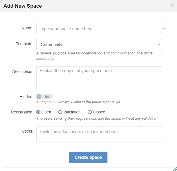 Add New Space with eXo Platform 5.3