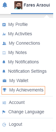 My Achievements menu eXo Platform 5.3
